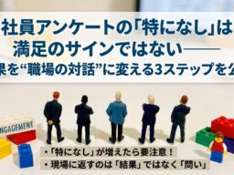 社員アンケートの「特になし」は満足のサインではない――結果を“職場の対話”に変える3ステップを公開