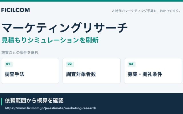 調査手法・対象者数・謝礼条件からリサーチ予算を検討。フィシルコム、マーケティングリサーチの見積もりシミュレーションを刷新