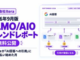 日本語検索のAI Overview出現率が92.1%に到達、7ジャンルで100%。株式会社Itera、30ジャンル900クエリの実測を含む「2026年9月 LLMO/AIOトレンドレポート」を無料公開