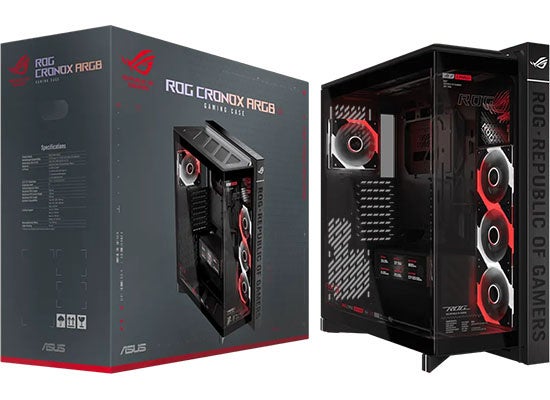 ASUSから、パノラマビューのフルタワーPCケース「ROG Cronox ARGB」2製品と、高い冷却性能と鮮やかなライティングのケースファン「ROG Eurux GR120 ARGB」8製品を発売