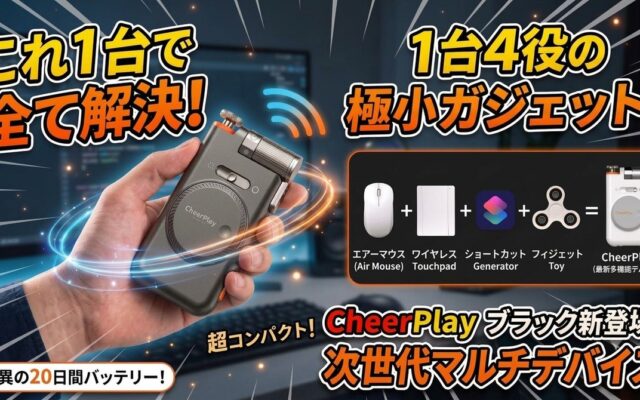 初回入荷分完売！使って楽しい、触ってハマる！「エアーマウス」×「フィジェット」の新感覚ガジェット「CheerPlay」待望のブラックカラーを販売開始
