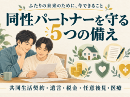 同性パートナーとの将来に、今できる備えを。ゲイ向けお金の相談所「NEWDOOR」が伝える、大切な人を守る5つの準備