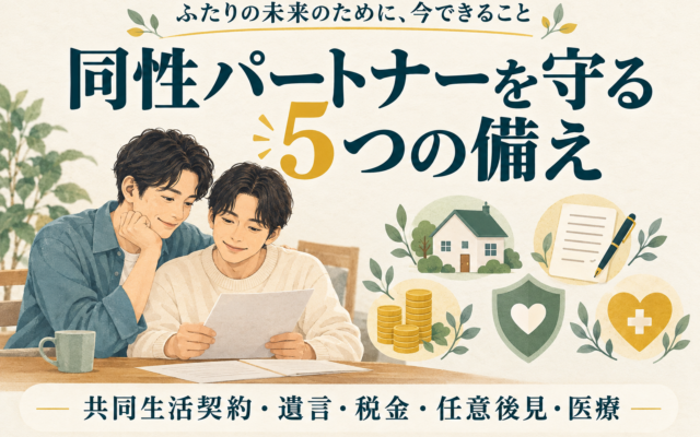 同性パートナーとの将来に、今できる備えを。ゲイ向けお金の相談所「NEWDOOR」が伝える、大切な人を守る5つの準備