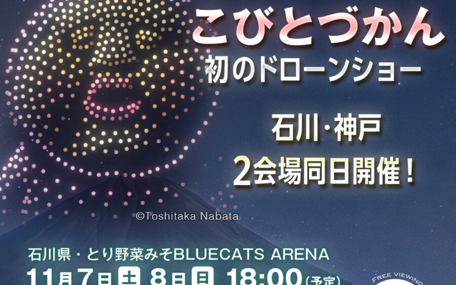 【こびとづかん20周年】初のドローンショー開催！ 最大1,000機のドローンが夜空にコビトたちを描く